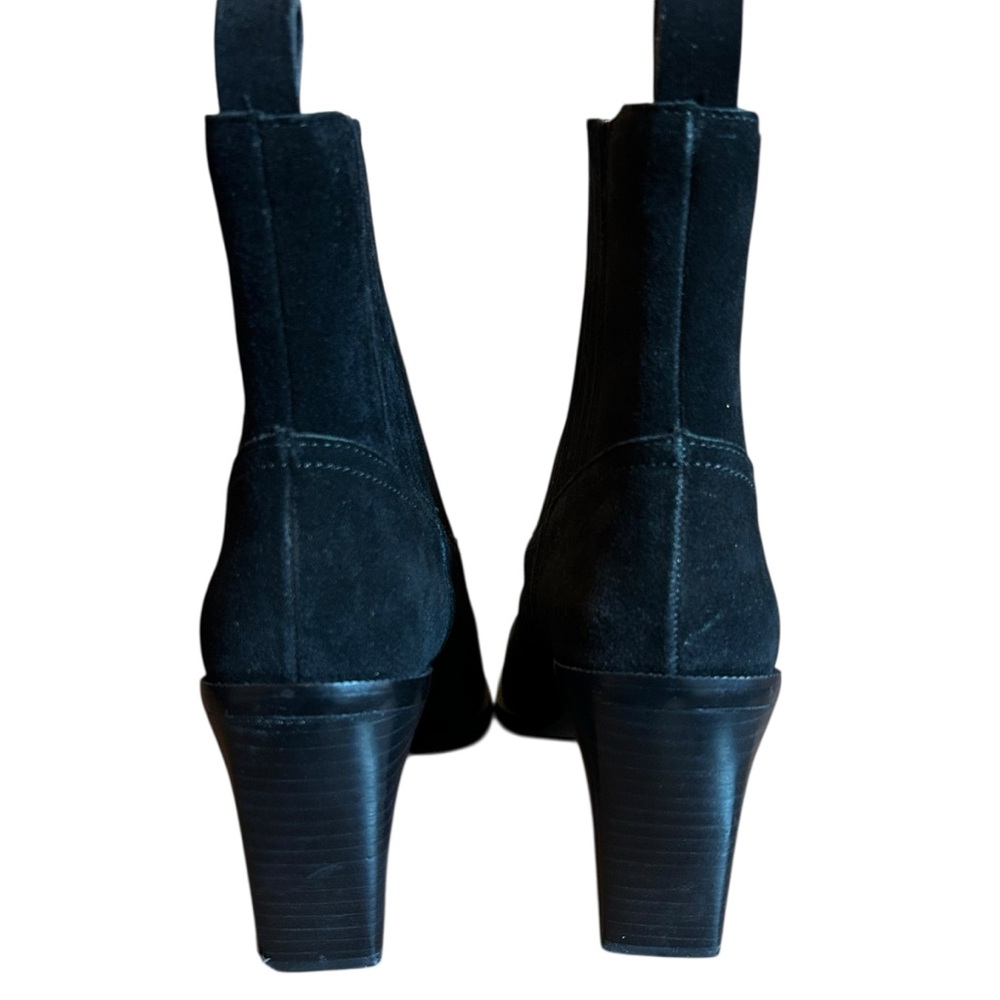 Aqua Marli Black Suede Western Pointed Toe Chelsea Ankle Boot NEW 7.5 - Picture 4 of 9